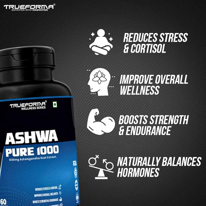 Trueforma Ashwa Pure 1000 – Ashwagandha Root Extract | 60 Tablets - Image 4