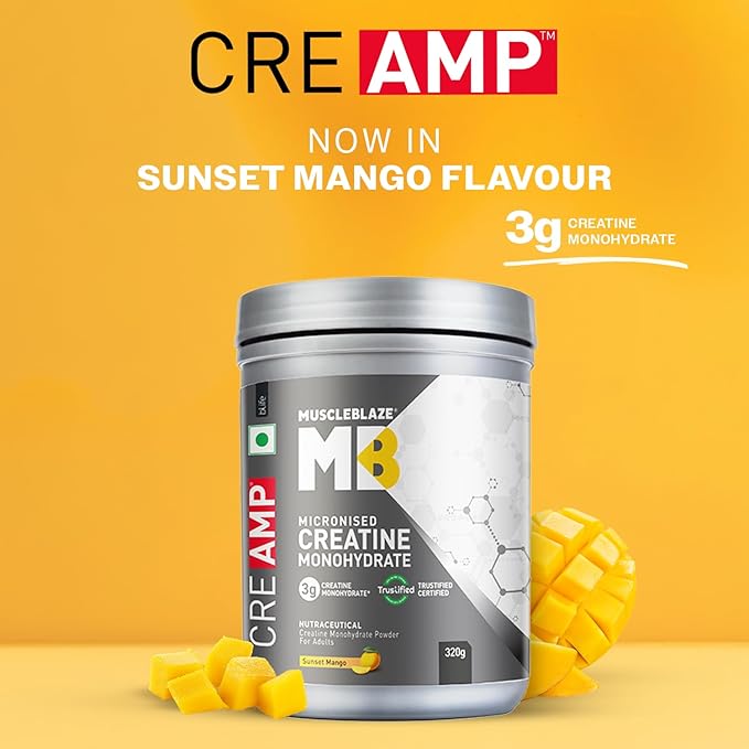 MuscleBlaze Creatine Monohydrate CreAMP (320g) - Image 3