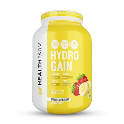 Healthfarm Hydro Gain Mass Gainer | (Flavour-Strawberry Banana-3kg)