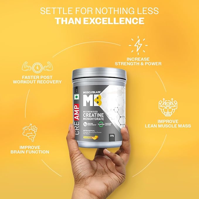 MuscleBlaze Creatine Monohydrate CreAMP (320g) - Image 4