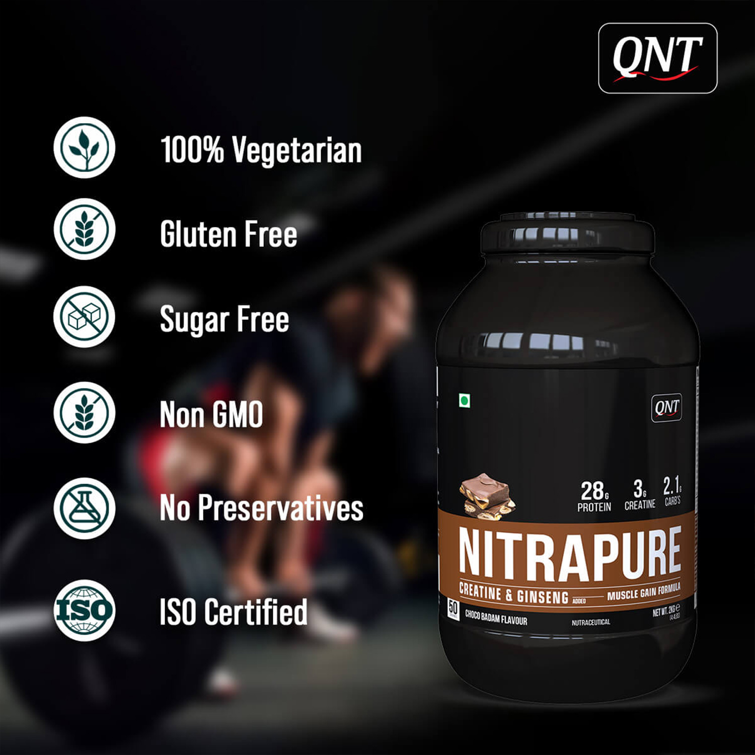 QNT Nitrapure, Blend of Whey Protein Concentrate & Isolate | 2kg | Kesar Malai Kulfi - Image 5