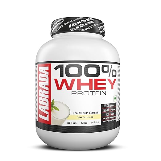 Labrada 100% Whey Protein 4 lbs. (1.8 kg) | 53 Servings (Vanilla)