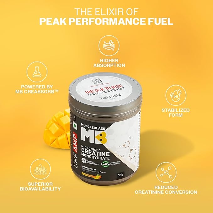 MuscleBlaze Creatine Monohydrate CreAMP (320g) - Image 5