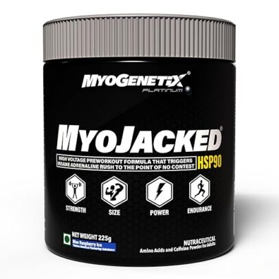 Myogenetix MyoJacked Platinum HSP90, 7.9 oz (45 Servings), Blue Raspberry Ice