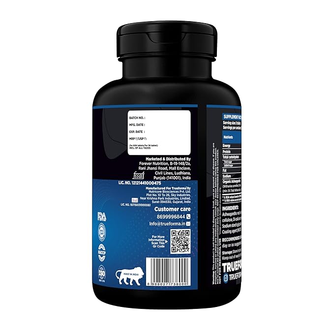 Trueforma Ashwa Pure 1000 – Ashwagandha Root Extract | 60 Tablets - Image 3