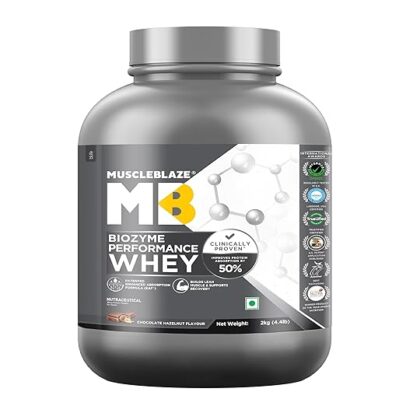 MuscleBlaze Biozyme Performance Whey Protein Powder, (2kg / 4.4lbs)