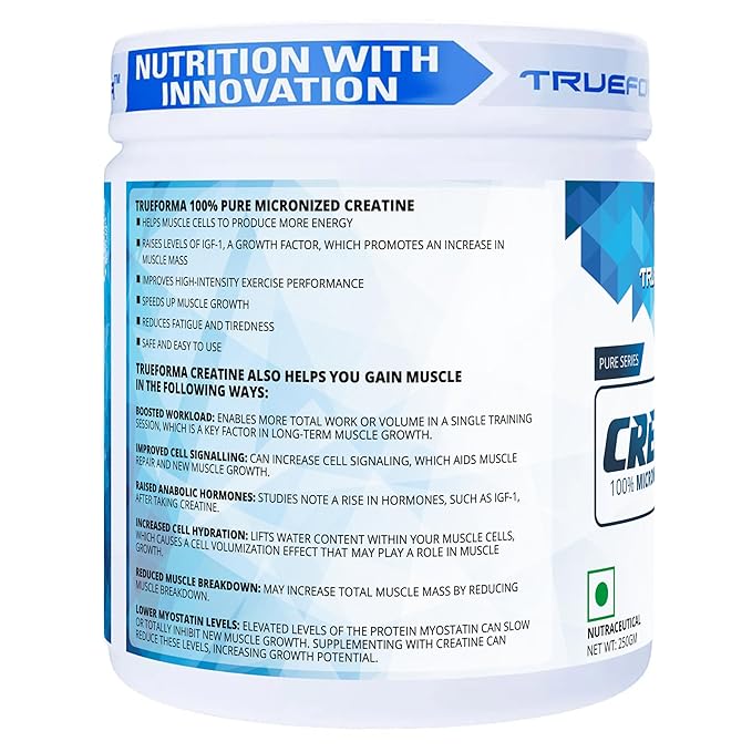 Trueforma Pure Micronized Creatine Monohydrate (250g, 83 Servings) - Unflavoured - Image 3