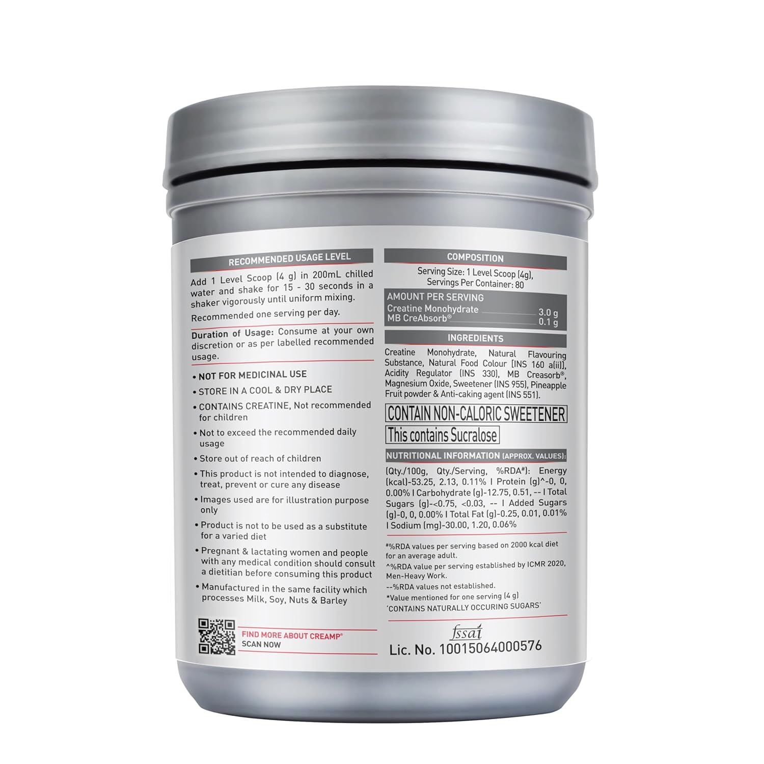 MuscleBlaze Creatine Monohydrate CreAMP (320g) - Image 7