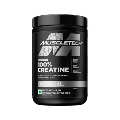 MuscleTech Platinum 100% Creatine Powder (Unflavoured - 250 Gram,83 Serves)