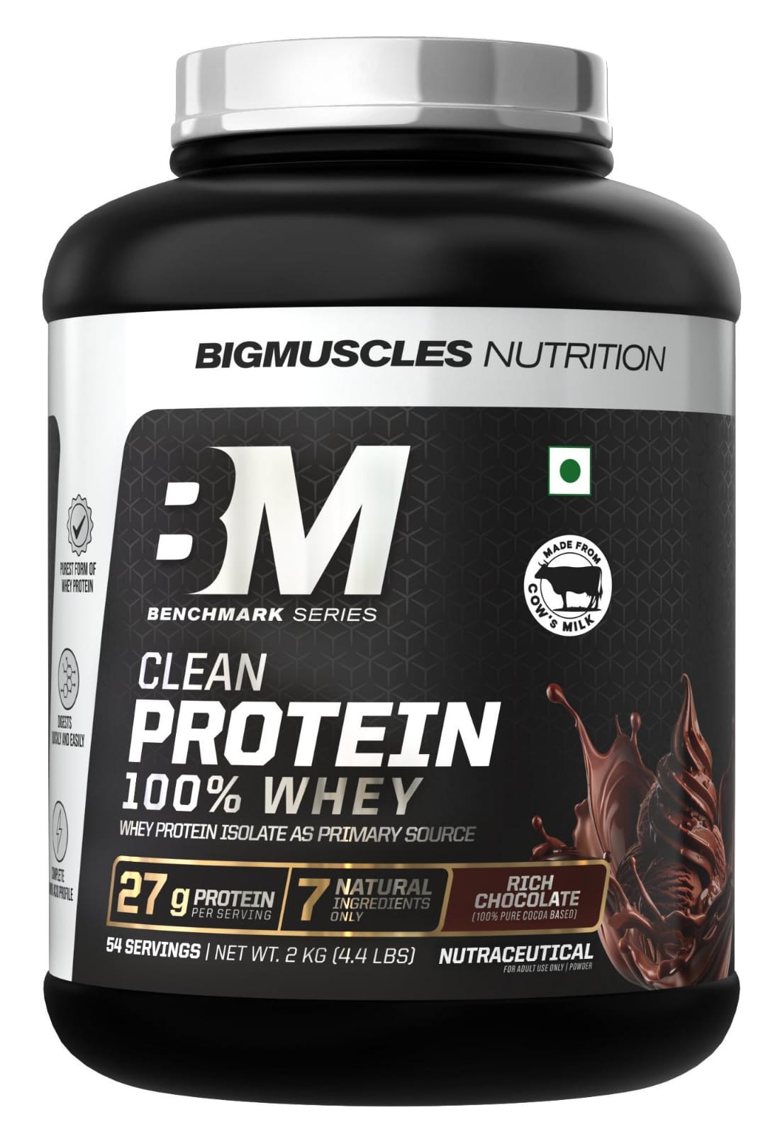 BIG MUSCLE CLEAN PROTEIN 100 PERFORMANCE 2KG | 51 SERVINGS | - Image 2