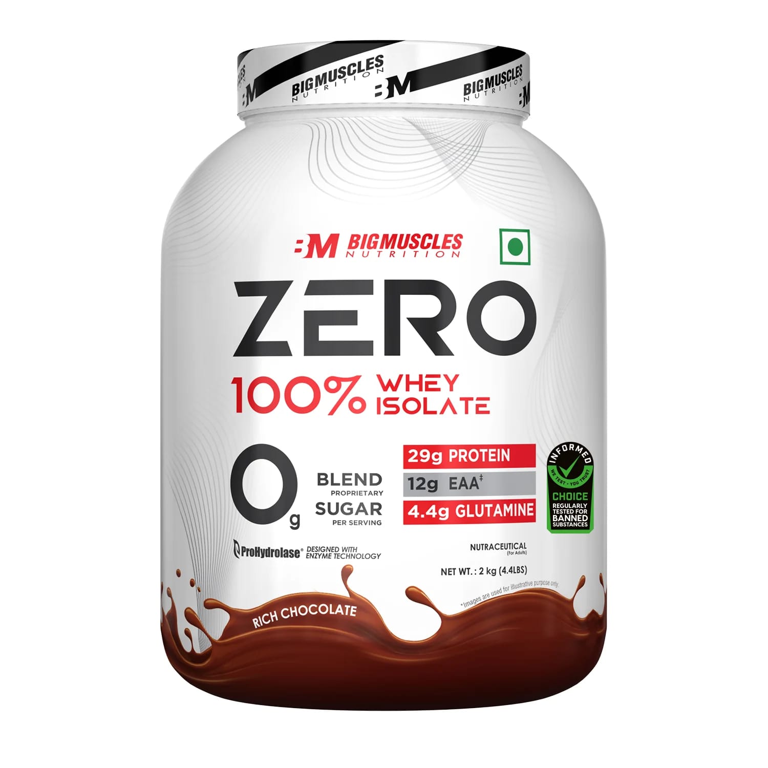 Bigmuscles Nutrition Zero Whey Protein Rich Chocolate flavour 2kg